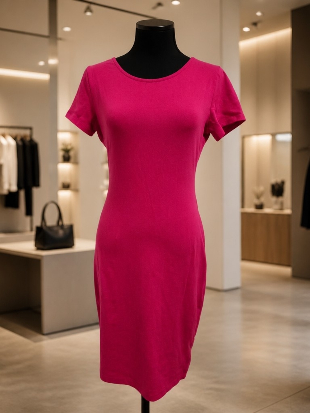 WAYF Womens Fit And Flare Dress Size L Midi Pullover Short Sleeve